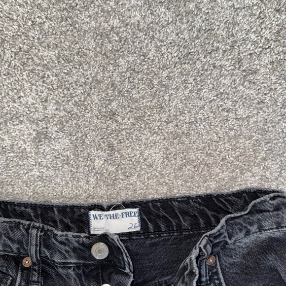 Free People Black Straight Leg Jeans with Button Fly - Picture 4 of 8